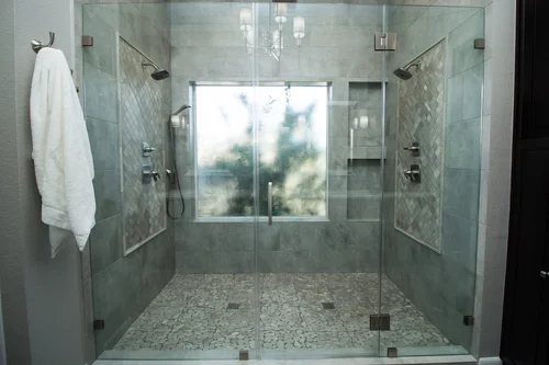 Walk-In Shower with Dual Fixtures